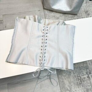 BCBG Satin Silver Corset